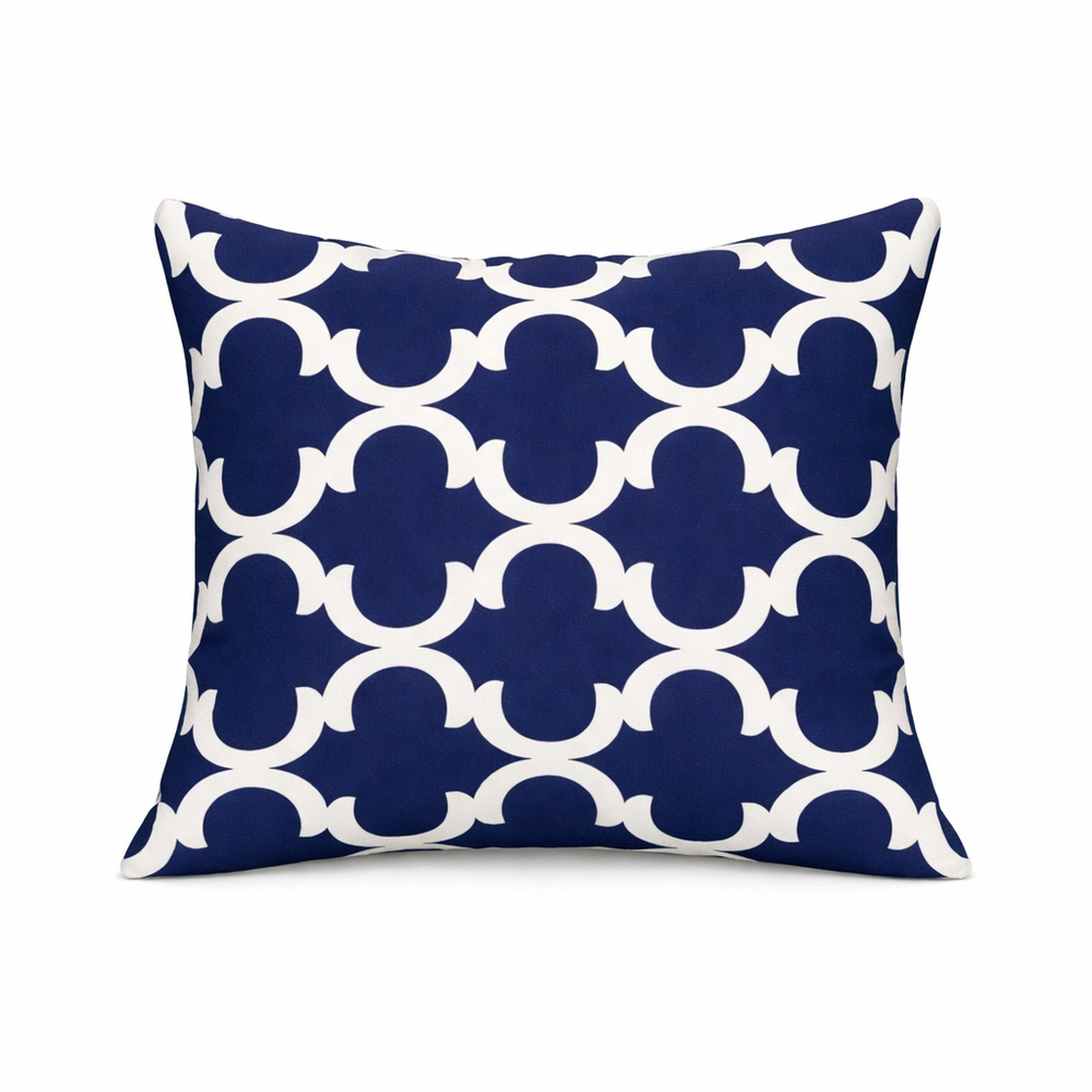 Navy Printed Cushion Cover