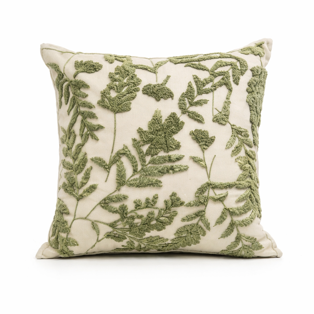 Moss Embroidered Cushion Cover