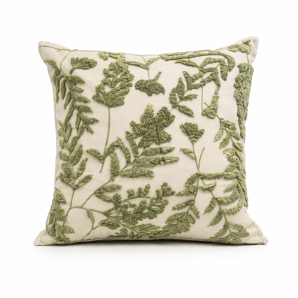 Moss Embroidered Cushion Cover