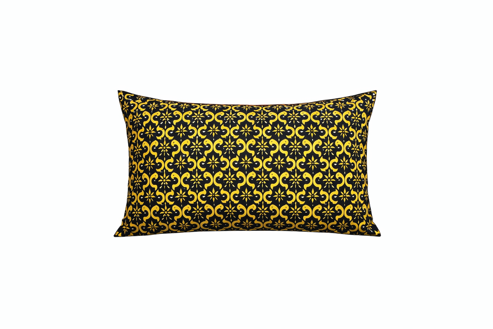 Black Grid Printed Cushion Cover