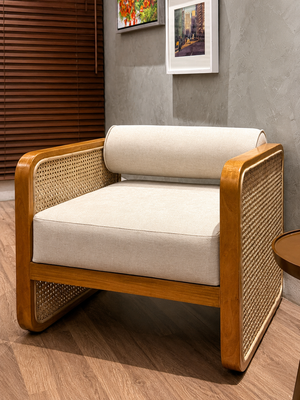 Modern Rattan Single Seater Sofa