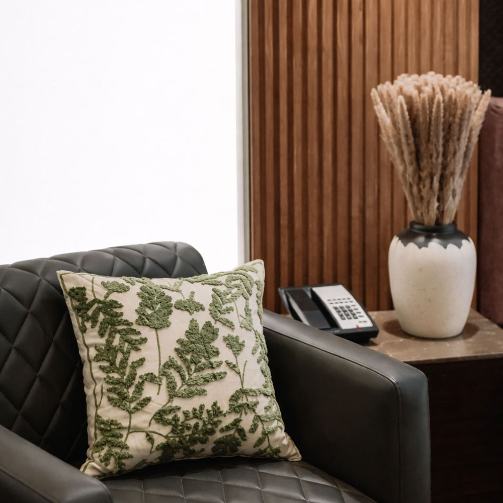 Moss Embroidered Cushion Cover