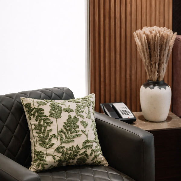 Moss Embroidered Cushion Cover