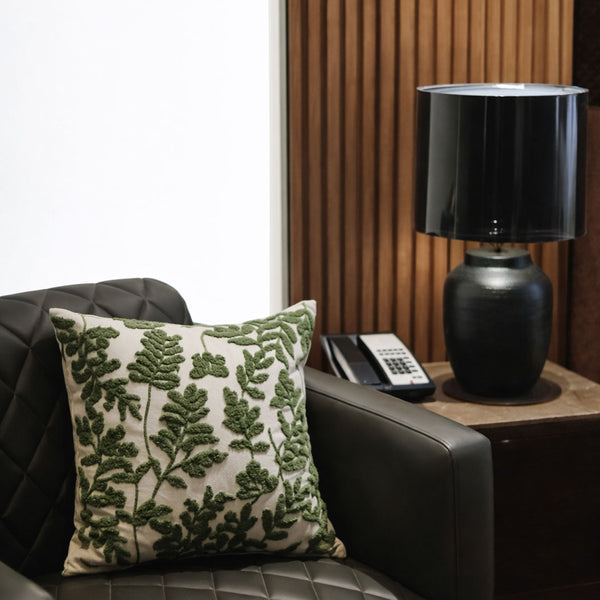 Moss Embroidered Cushion Cover