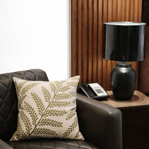 Olive Embroidered Cushion Cover