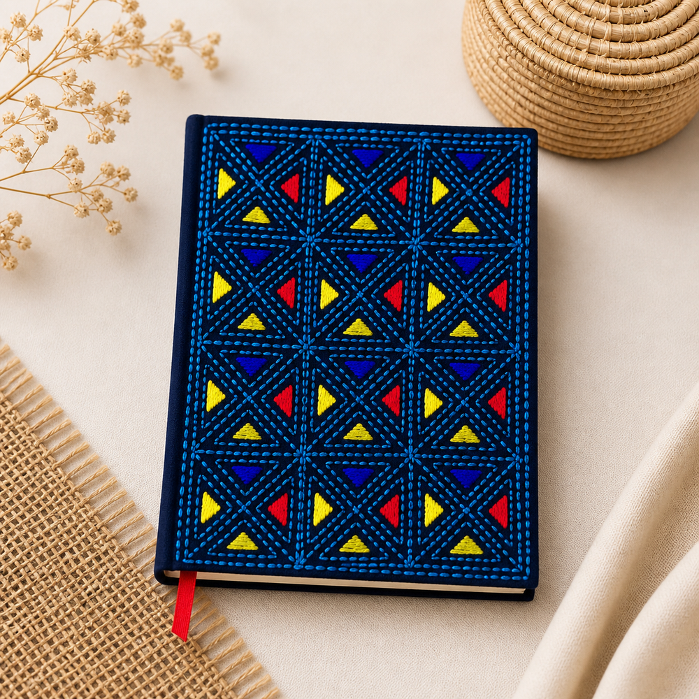 Handcrafted Geometric Embroidered Notebook