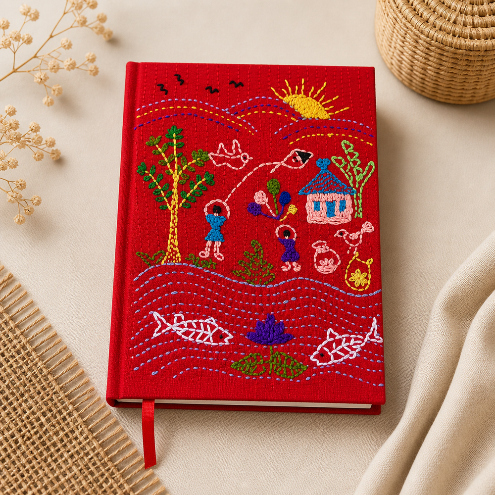 Handcrafted Nakshi Village Life Notebook
