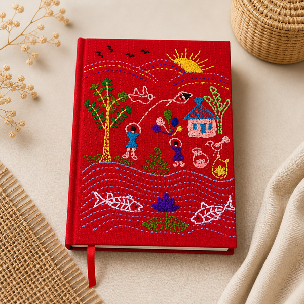 Handcrafted Nakshi Village Life Notebook
