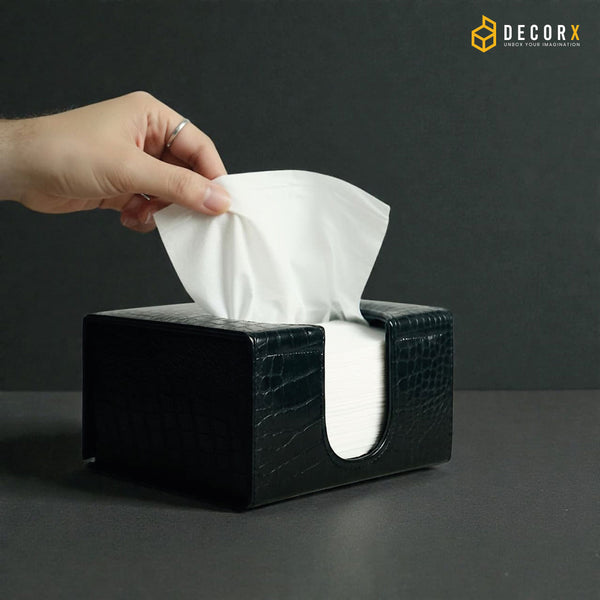 Premium Leather Tissue Box Holder