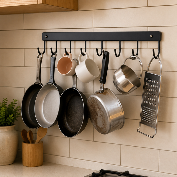 Premium Wrought Iron Fry Pan Hanger