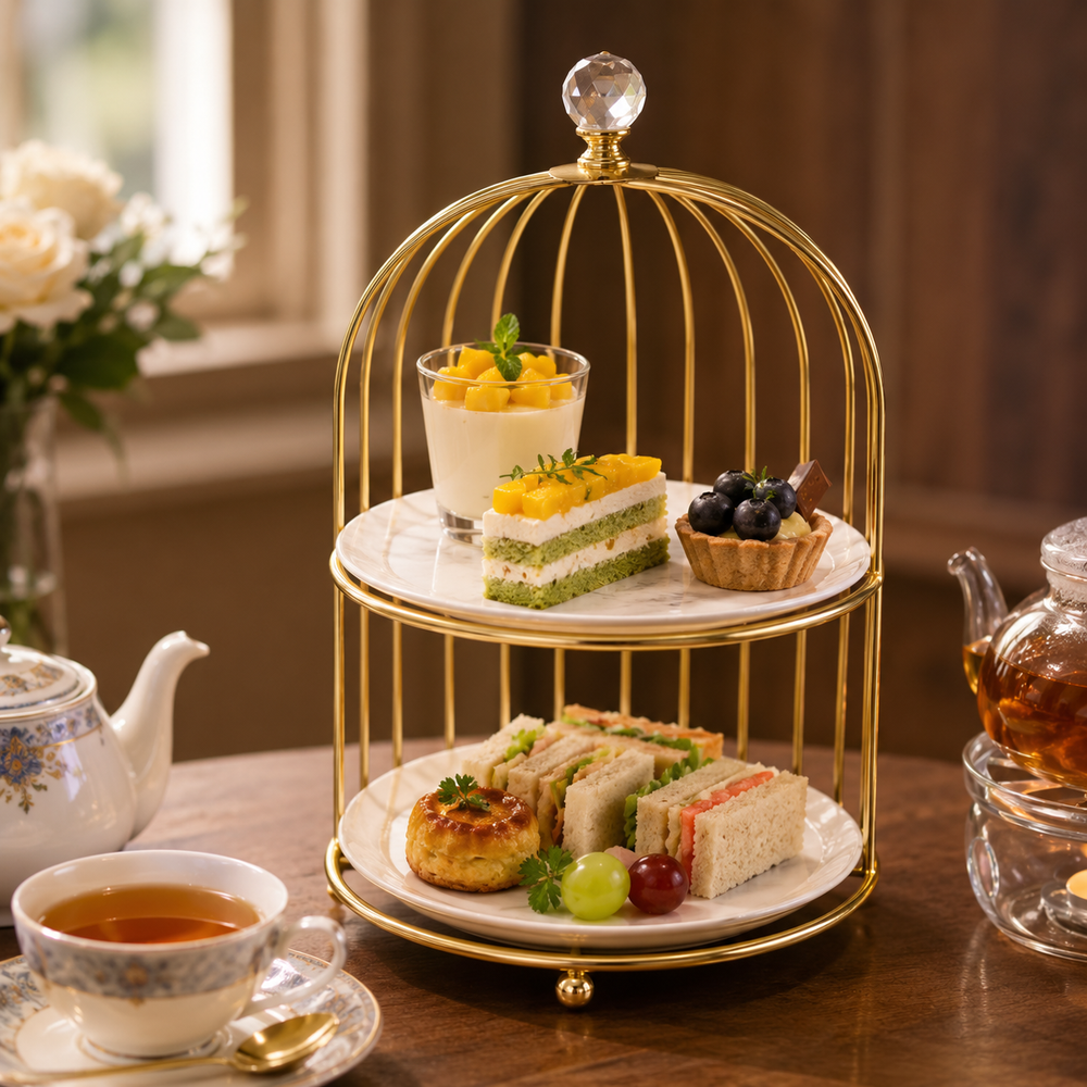 Premium Wrought Iron Dessert & Plate Rack