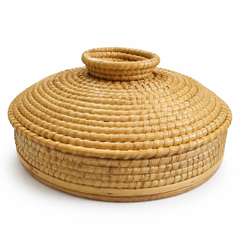 Sundara Rattan Handwoven Round Basket with Lid